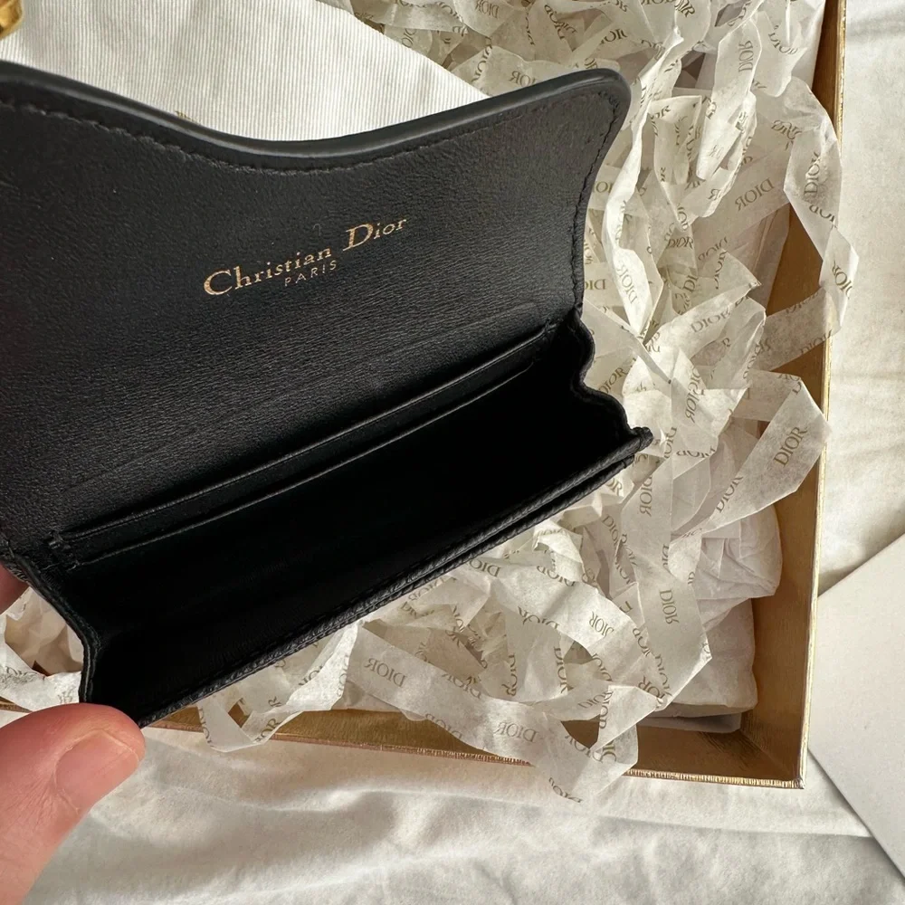 Dior Black Textured Leather Wallet
